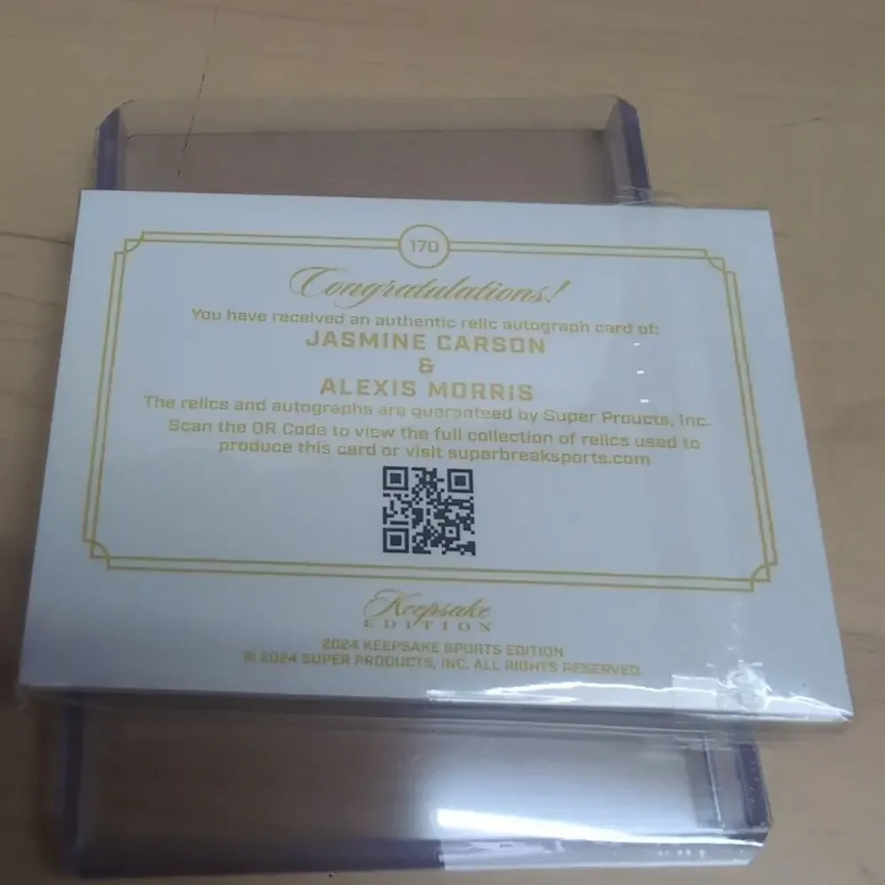 2024 Keepsake Edition Jasmine Carson Alexis Morris Dual Gem Patch Auto Relic /50